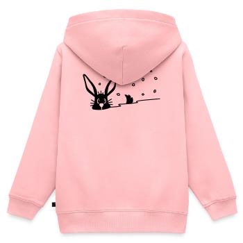 Cute bunny in the snow - Kids Premium Organic Zip-up Hoodie - rose - Back - AI Model Kid Female (0cm)