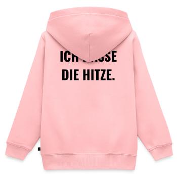 Ich hasse die Hitze. - Kinder Premium Organic Zip Hoodie - Rosa - Hinten - AI Model Kid Female (0cm)