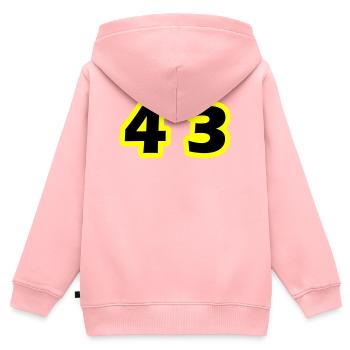 43 Zahl symbol - Kinder Premium Organic Zip Hoodie - Rosa - Hinten - AI Model Kid Female (0cm)