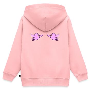 birds_in_love - Kinder Premium Organic Zip Hoodie - Rosa - Hinten - AI Model Kid Female (0cm)