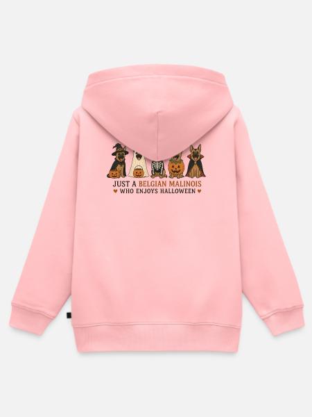 Belgische Malinois Halloween-Crew - Kinder Premium Organic Zip Hoodie - Rosa