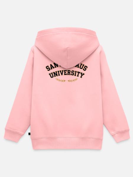 Santa Claus Universität Emblem - Kinder Premium Organic Zip Hoodie - Rosa