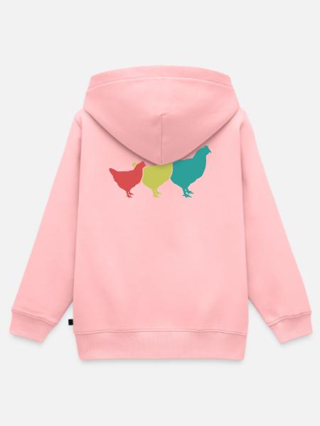 Hühner Trio Retro - Kinder Premium Organic Zip Hoodie - Rosa