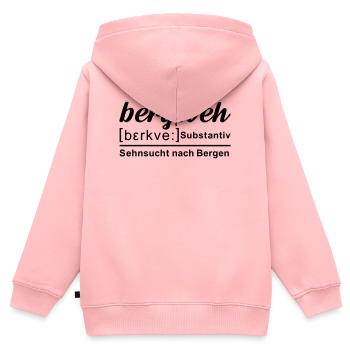 bergweh - Definition wie im Duden - Kinder Premium Organic Zip Hoodie - Rosa - Hinten - AI Model Kid Female (0cm)