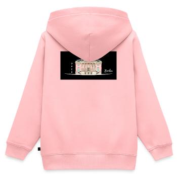 Berlin, Oper unter den Linden, Zeichnung - Kinder Premium Organic Zip Hoodie - Rosa - Hinten - AI Model Kid Female (0cm)