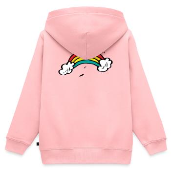 Lebendiger Regenbogenbogen - Kinder Premium Organic Zip Hoodie - Rosa - Hinten - AI Model Kid Female (0cm)