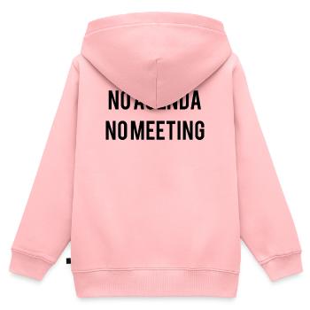 No Agenda No Meeting - Kinder Premium Organic Zip Hoodie - Rosa - Hinten - AI Model Kid Female (0cm)