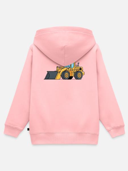 Radlader Baumaschine - Kinder Premium Organic Zip Hoodie - Rosa