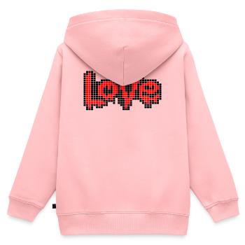 Pixel Art Text – LIEBE in roten Buchstaben - Kinder Premium Organic Zip Hoodie - Rosa - Hinten - AI Model Kid Female (0cm)