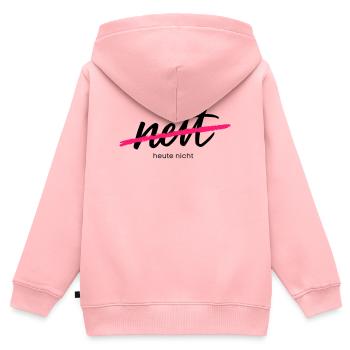 Bien - Pas aujourd’hui. C’était hier. - Sweat Premium à capuche zippé enfant bio - rose - Dos - AI Model Kid Female (0cm)