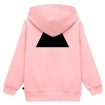 Trapèze noir - Sweat Premium à capuche zippé enfant bio - rose - Dos - AI Model Kid Female (0cm)
