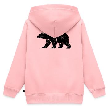 Bear Ripps Grunge Silhouette - Sweat Premium à capuche zippé enfant bio - rose - Dos - AI Model Kid Female (0cm)