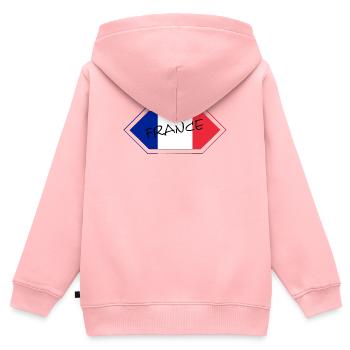 Französische Flagge Handschrift - Kinder Premium Organic Zip Hoodie - Rosa - Hinten - AI Model Kid Female (0cm)