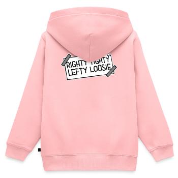 Righty Tighty Lefty Loosie Funny DIY Logo - Kids Premium Organic Zip-up Hoodie - rose - Back - AI Model Kid Female (0cm)