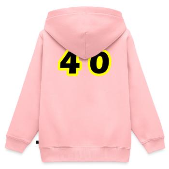 40 Zahl symbol - Kinder Premium Organic Zip Hoodie - Rosa - Hinten - AI Model Kid Female (0cm)