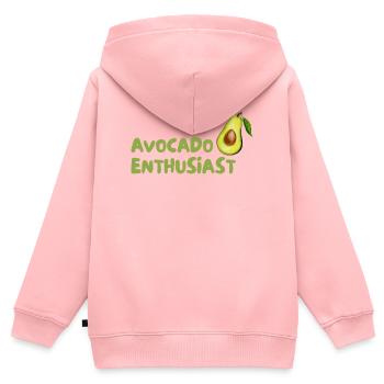 Avocado Enthusiast Design - Kinder Premium Organic Zip Hoodie - Rosa - Hinten - AI Model Kid Female (0cm)