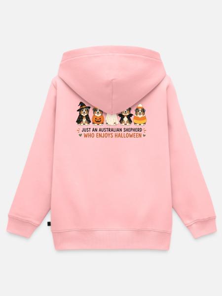 Halloween Aussie Shepherd Crew - Kinder Premium Organic Zip Hoodie - Rosa