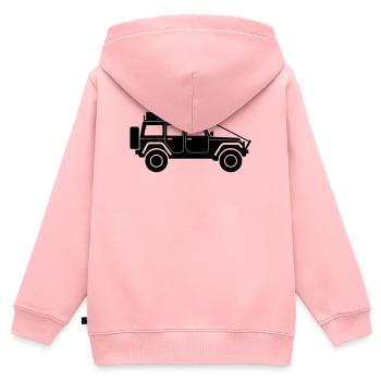 Jeep-Rubicon - Kinder Premium Organic Zip Hoodie - Rosa - Hinten - AI Model Kid Female (0cm)