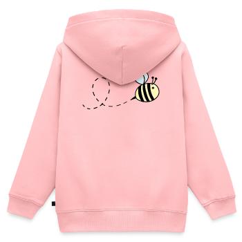 Hummel pastell fliegend - Kinder Premium Organic Zip Hoodie - Rosa - Hinten - AI Model Kid Female (0cm)