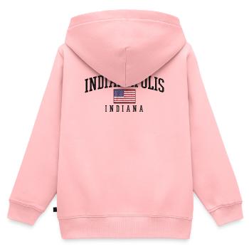 Indy Pride Flaggenlook Indiana - Kinder Premium Organic Zip Hoodie - Rosa - Hinten - AI Model Kid Female (0cm)