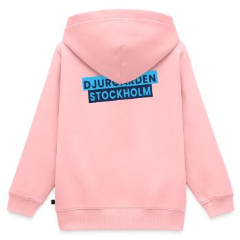 Djurgården Stockholm Textblock - Kinder Premium Organic Zip Hoodie - Rosa - Hinten - AI Model Kid Female (0cm)