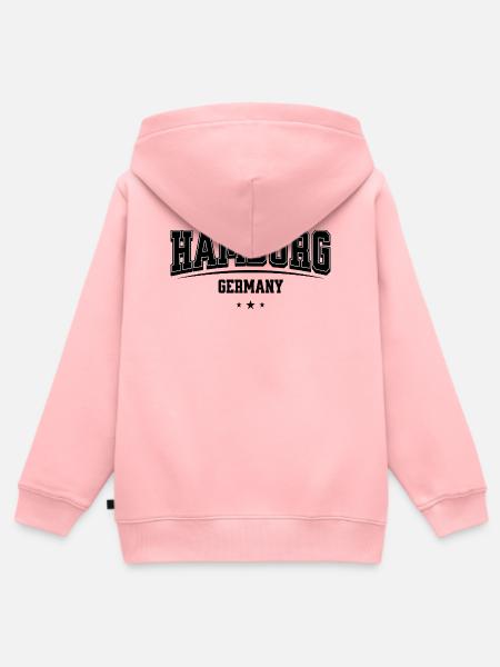 Hamburg Schriftzug Varsity - Kinder Premium Organic Zip Hoodie - Rosa