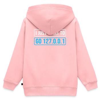 Netzwerk Ingenieur Programmierer Informatiker - Kinder Premium Organic Zip Hoodie - Rosa - Hinten - AI Model Kid Female (0cm)