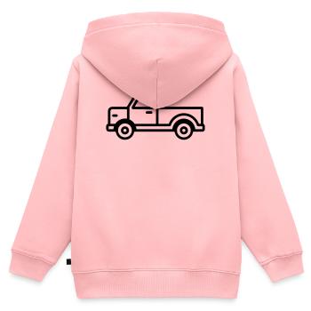 Lkw - Kinder Premium Organic Zip Hoodie - Rosa - Hinten - AI Model Kid Female (0cm)