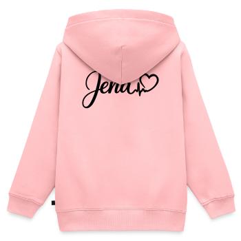 Jena Heartbeat - Sweat Premium à capuche zippé enfant bio - rose - Dos - AI Model Kid Female (0cm)