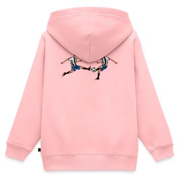 Zwei Jungs spielen Fußball – Sport Teamgeist Art - Kinder Premium Organic Zip Hoodie - Rosa - Hinten - AI Model Kid Female (0cm)
