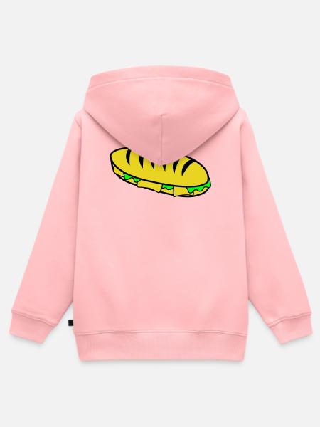 Baguette Hotdog Illustration - Kinder Premium Organic Zip Hoodie - Rosa