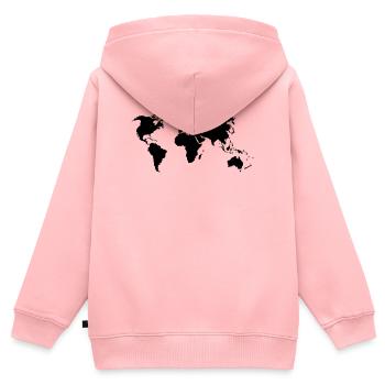 weltkarte - Kinder Premium Organic Zip Hoodie - Rosa - Hinten - AI Model Kid Female (0cm)