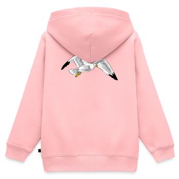 mouette - Sweat Premium à capuche zippé enfant bio - rose - Dos - AI Model Kid Female (0cm)