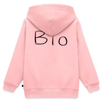 Bio - Kinder Premium Organic Zip Hoodie - Rosa - Hinten - AI Model Kid Female (0cm)