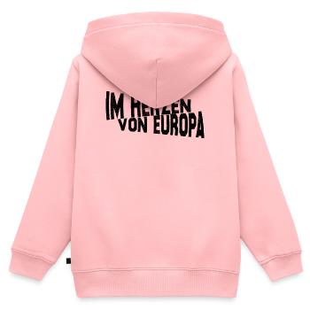 Frankfurt - Im Herzen von Europa - Kinder Premium Organic Zip Hoodie - Rosa - Hinten - AI Model Kid Female (0cm)