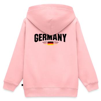 Courbe du ventilateur en Allemagne - Sweat Premium à capuche zippé enfant bio - rose - Dos - AI Model Kid Female (0cm)