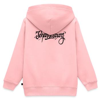 Johannesburg - Kinder Premium Organic Zip Hoodie - Rosa - Hinten - AI Model Kid Female (0cm)