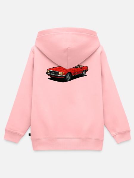 Rotes Cabrio Offenes Dach - Kinder Premium Organic Zip Hoodie - Rosa