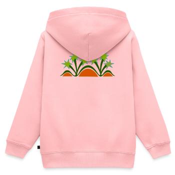 Palmen & Dünen von Cean - Kinder Premium Organic Zip Hoodie - Rosa - Hinten - AI Model Kid Female (0cm)