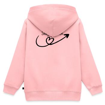 Restez positif - Sweat Premium à capuche zippé enfant bio - rose - Dos - AI Model Kid Female (0cm)