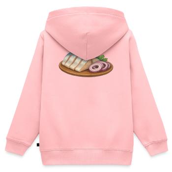 Dons du Grand Nord - Filet de hareng - Sweat Premium à capuche zippé enfant bio - rose - Dos - AI Model Kid Female (0cm)