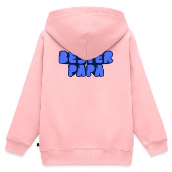 Bester Papa - Kinder Premium Organic Zip Hoodie - Rosa - Hinten - AI Model Kid Female (0cm)