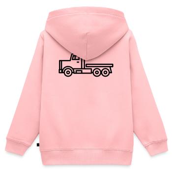 Lkw - Kinder Premium Organic Zip Hoodie - Rosa - Hinten - AI Model Kid Female (0cm)