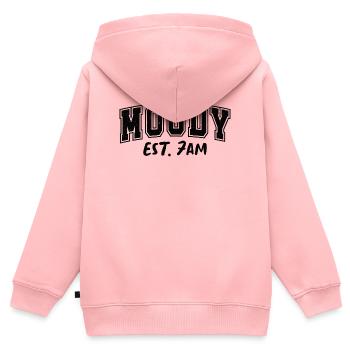 Moody Morning Est. 7am Geschenk Launisch - Kinder Premium Organic Zip Hoodie - Rosa - Hinten - AI Model Kid Female (0cm)