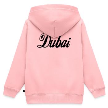 Dubai - Kinder Premium Organic Zip Hoodie - Rosa - Hinten - AI Model Kid Female (0cm)