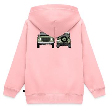 Verteidiger - vorne und hinten - Kinder Premium Organic Zip Hoodie - Rosa - Hinten - AI Model Kid Female (0cm)
