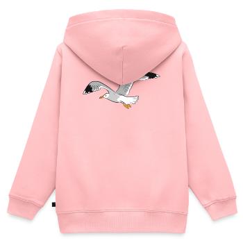 mouette - Sweat Premium à capuche zippé enfant bio - rose - Dos - AI Model Kid Female (0cm)