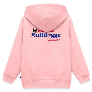 Französische Bulldogge Logo - Kinder Premium Organic Zip Hoodie - Rosa - Hinten - AI Model Kid Female (0cm)