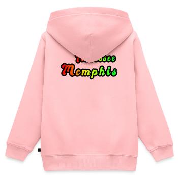 Memphis Tennessee Regenbogen Design - Kinder Premium Organic Zip Hoodie - Rosa - Hinten - AI Model Kid Female (0cm)