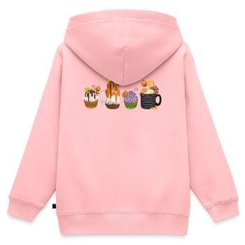 🎃 Süße Halloween Versuchung – Cupcakes & Drinks  - Kinder Premium Organic Zip Hoodie - Rosa - Hinten - AI Model Kid Female (0cm)